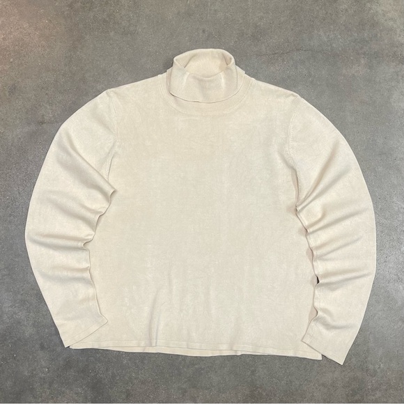 Pendleton Classic Cream Silk Blend Sweater Long Sleeve Mock Turtle Neck - Picture 1 of 8
